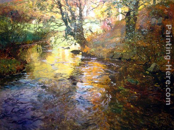 At Quimperle painting - Fritz Thaulow At Quimperle art painting